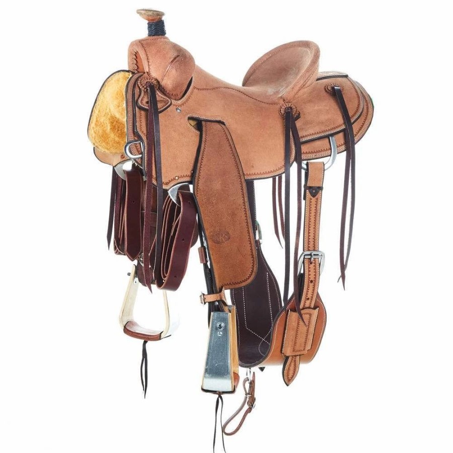 * Nrs Roughout Seat Rig With Border Tooling Low Moose | Roping Saddles