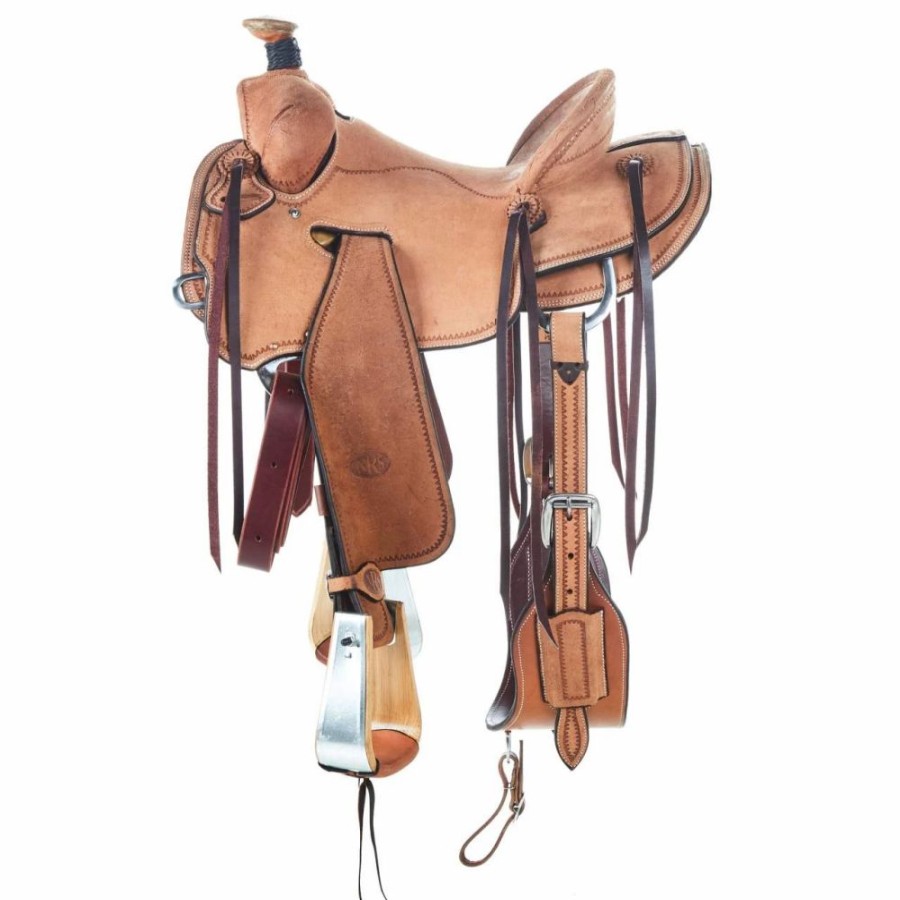 * Nrs Roughout Seat Rig With Border Tooling Low Moose | Roping Saddles