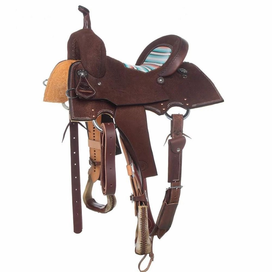 * Nrs Competitors Chocolate Roughout Serape Seat Barrel Saddle | Barrel Racing Saddles