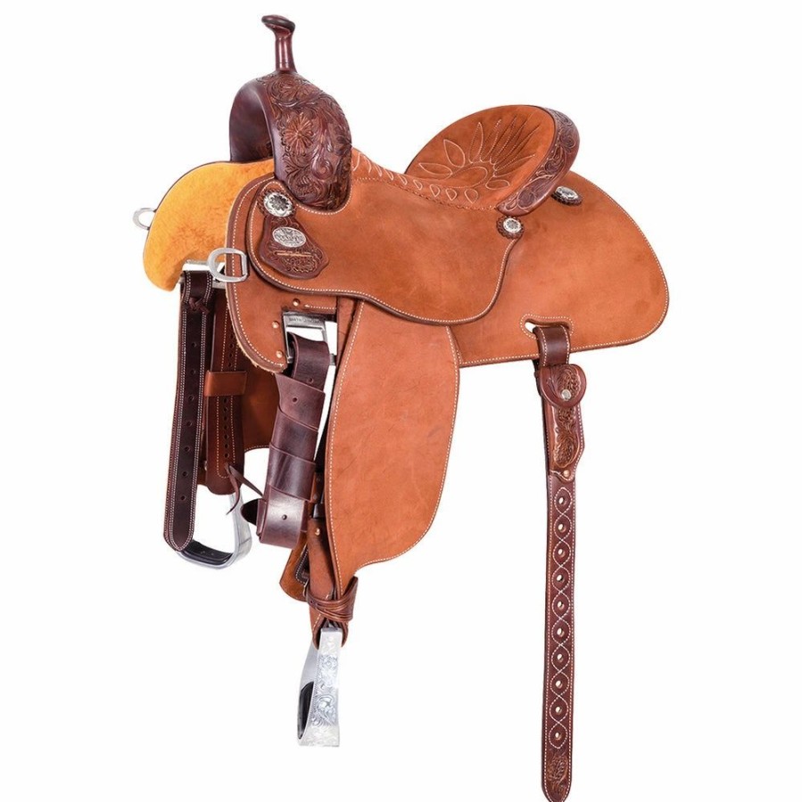 * Martin Saddlery Crown C 1/8 Breed Natural Weathered Antique Mountain Daisy | Barrel Racing Saddles