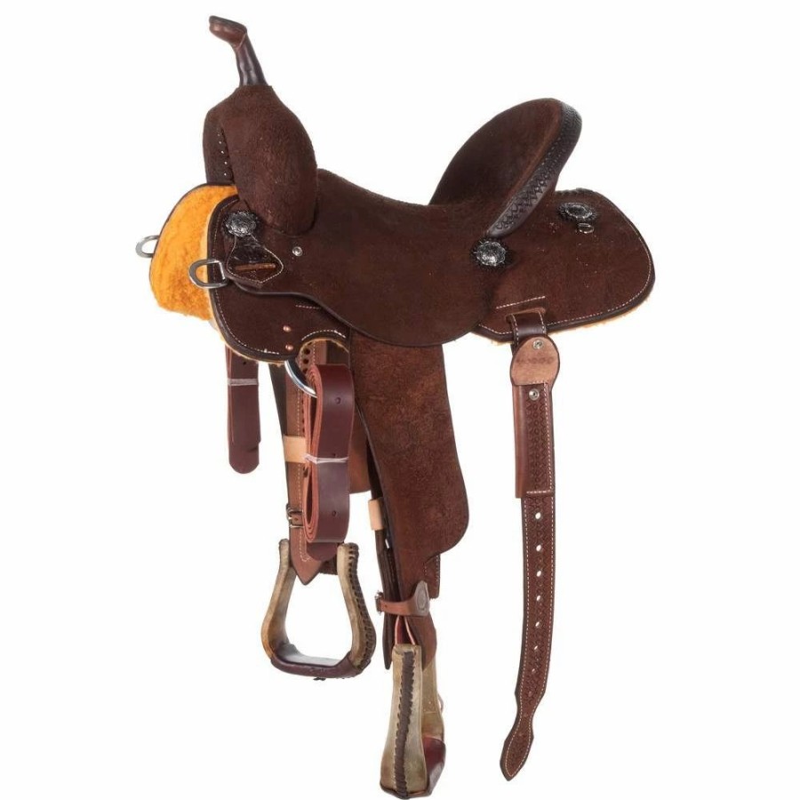 * Nrs Competitors Nrs Competitor Series Chocolate Roughout Barrel Saddle With Real Wool | Barrel Racing Saddles