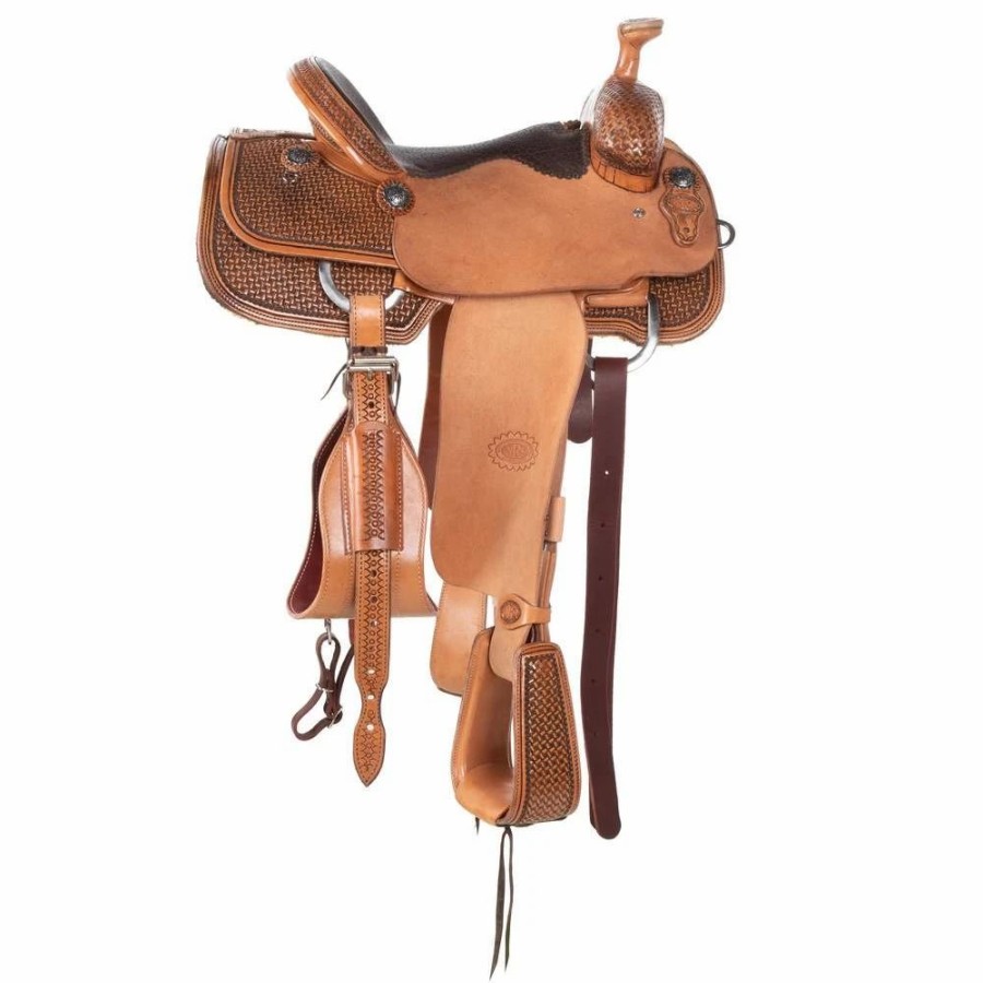 * Nrs Competitors Nrs 1/2 Breed Antique Windmill With Choc Bulhide Seat Team Roping Saddle | Roping Saddles