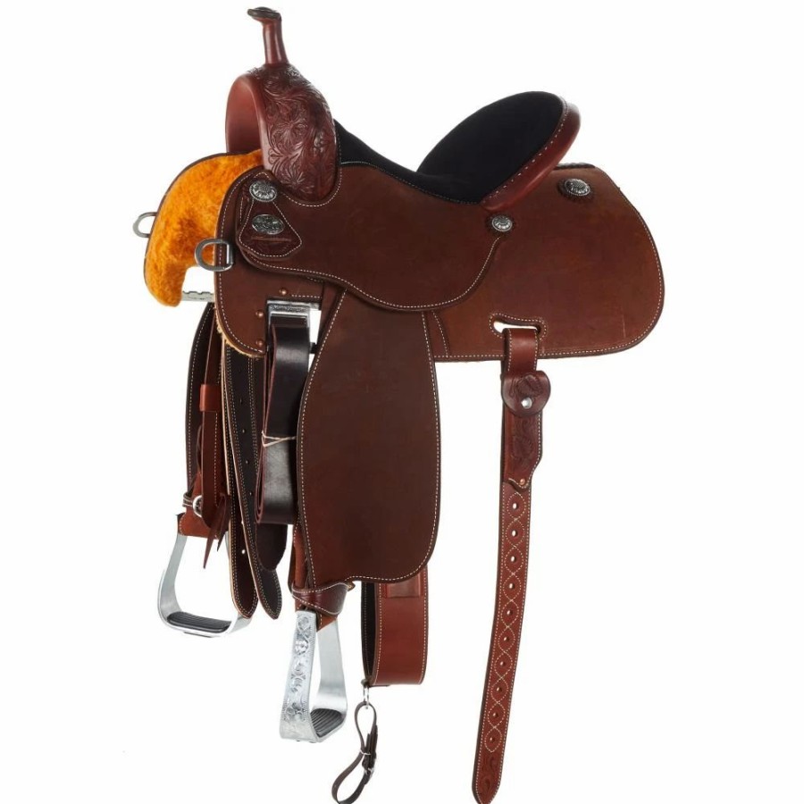 * Martin Saddlery 1/8 Breed Sunflower Chestnut Crown C Barrel Saddle | Barrel Racing Saddles