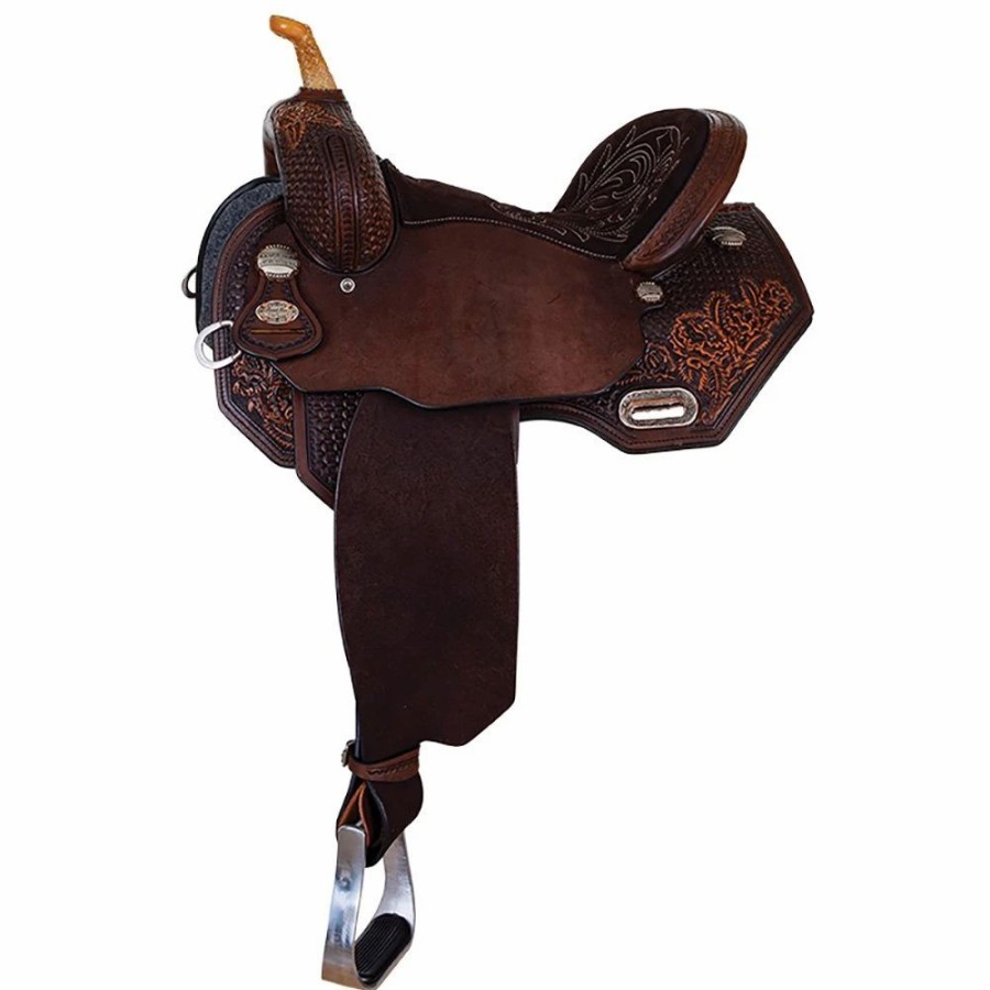 * Circle Y Saddlery Sarah Rose Vintage Rose Barrel Saddle | Barrel Racing Saddles