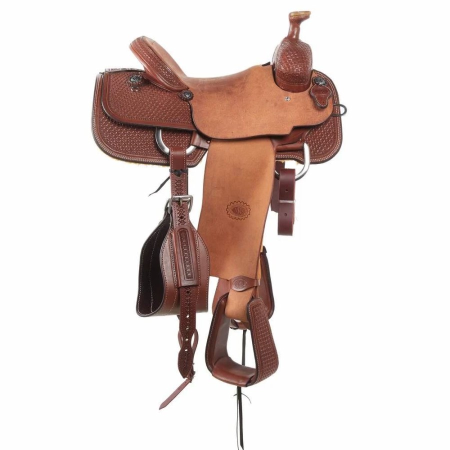 * Nrs Competitors 1/2 Breed Heavy Oil Waffle Stamp Team Roping Saddle | Roping Saddles