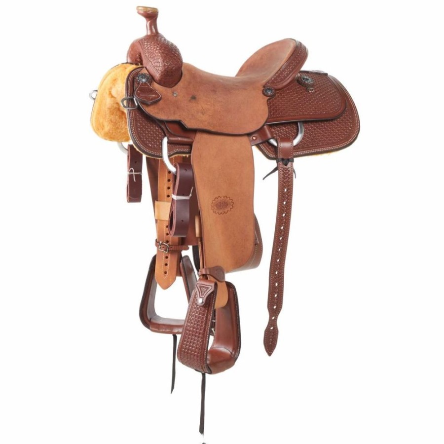 * Nrs Competitors 1/2 Breed Heavy Oil Waffle Stamp Team Roping Saddle | Roping Saddles