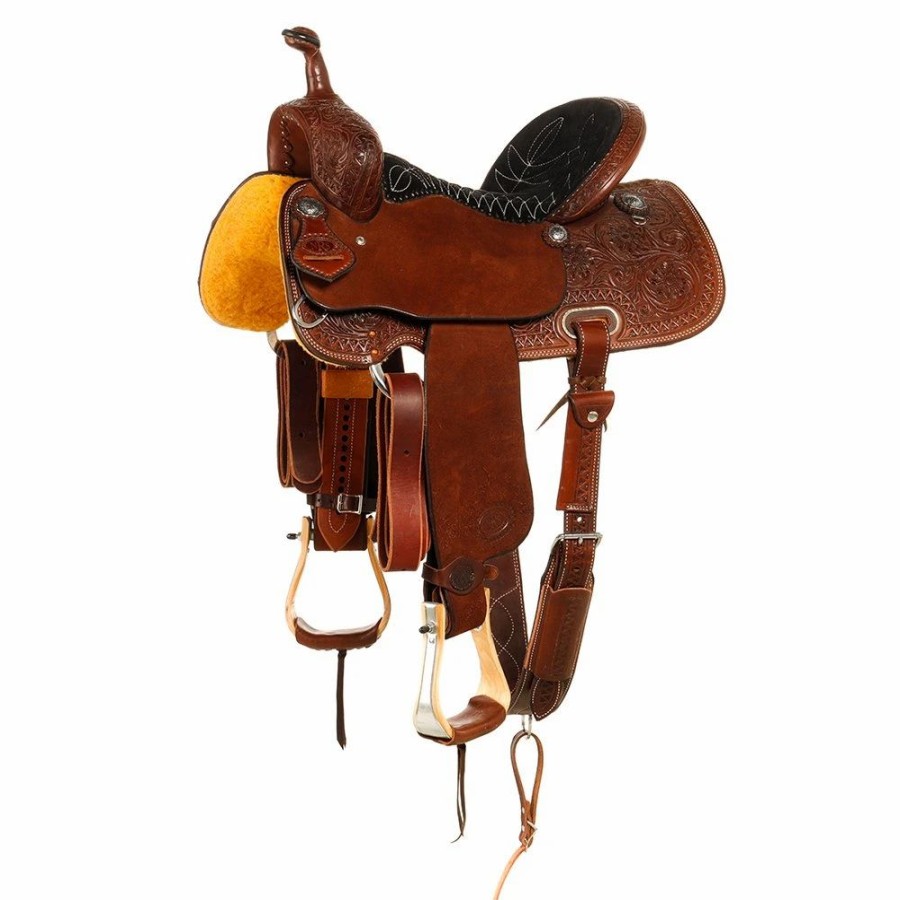 * Nrs Competitors Nrs Competitor Series Lily Flower Chocolate Roughout W/ Quilted Seat Barrel Saddle | Barrel Racing Saddles