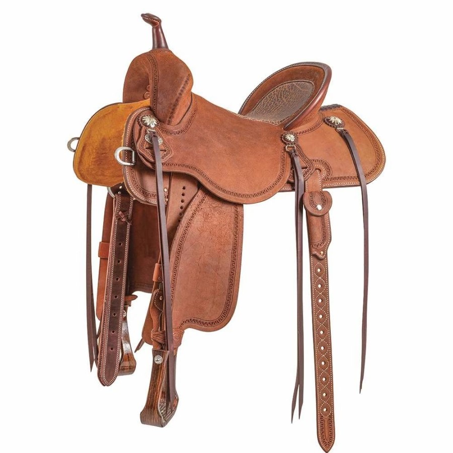 * Martin Saddlery Martin Stingray Chestnut Roughout With San Carlos Border | Barrel Racing Saddles