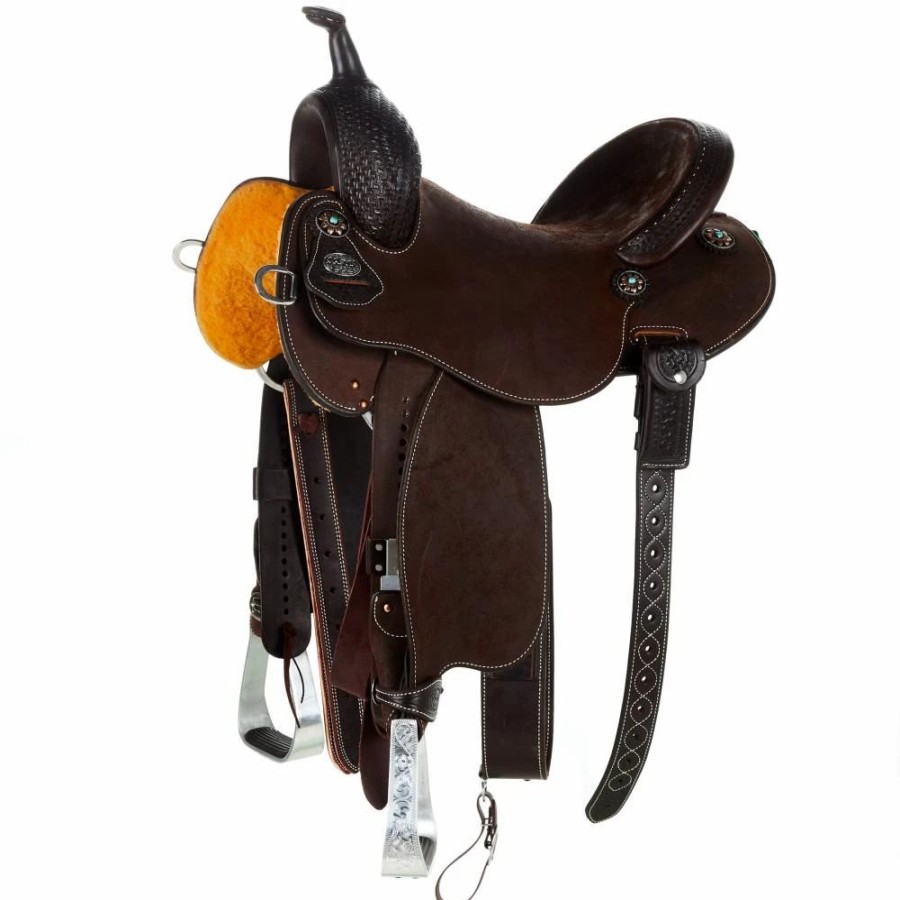 * Martin Saddlery Chocolate With Spider Tooling Btr Barrel Saddle | Barrel Racing Saddles