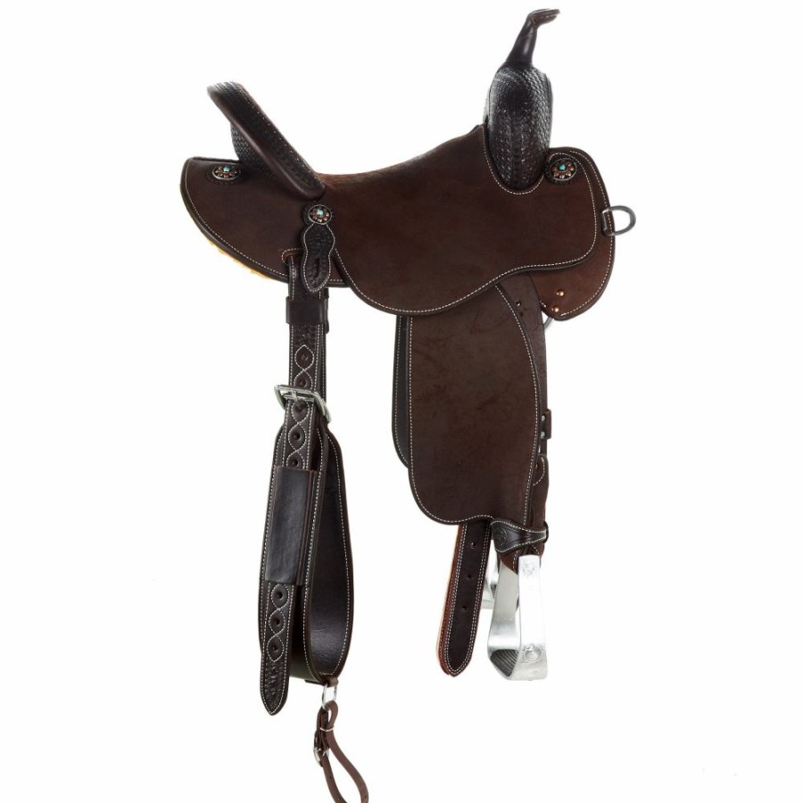 * Martin Saddlery Chocolate With Spider Tooling Btr Barrel Saddle | Barrel Racing Saddles