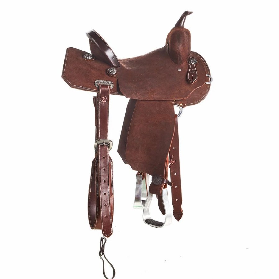 * Burns Saddlery 14 Inch 20Hd Chocolate Roughout Barrel Saddle | Barrel Racing Saddles