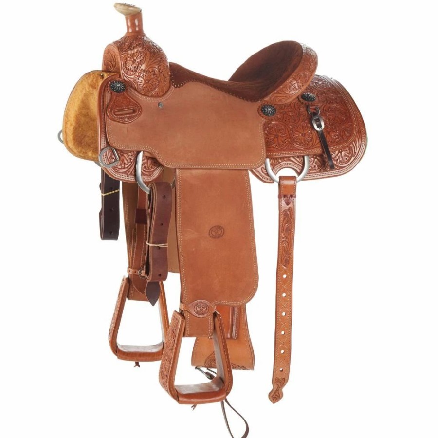 * Tomahawk 3/4 Breed Floral Team Roper With Quilted Seat | Roping Saddles