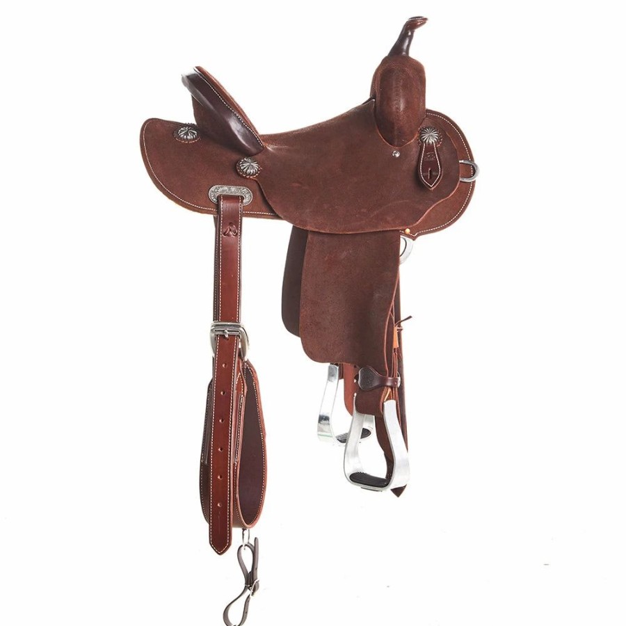 * Burns Saddlery 14 Inch 30Hd Chocolate Roughout Barrel Saddle | Barrel Racing Saddles