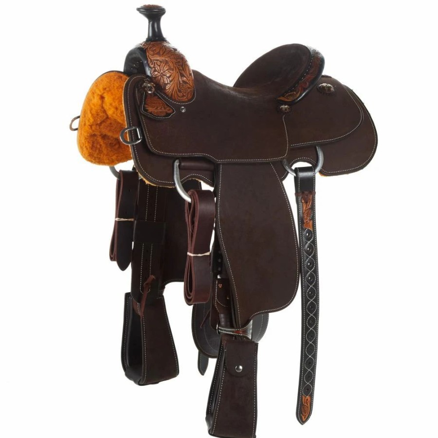 * Martin Saddlery 1/8 Breed Dark Framed Desert Flower Team Roper | Roping Saddles