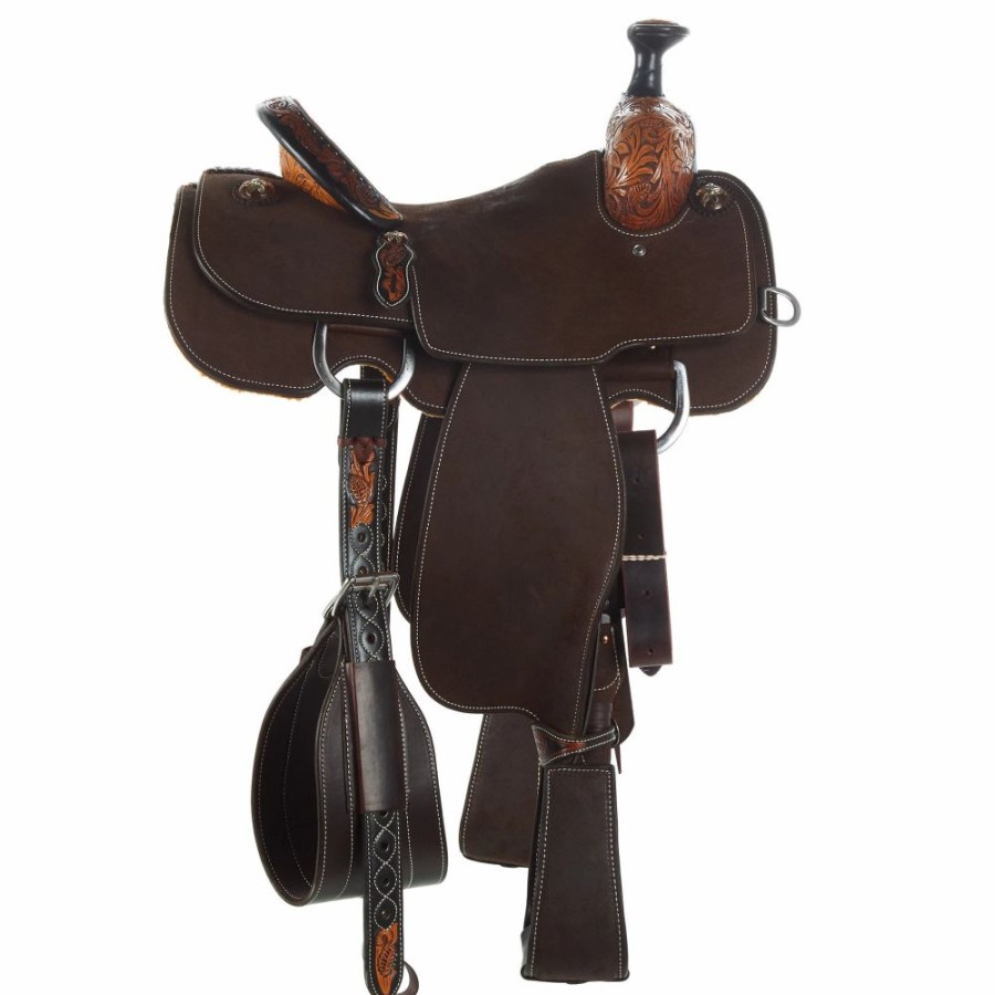 * Martin Saddlery 1/8 Breed Dark Framed Desert Flower Team Roper | Roping Saddles