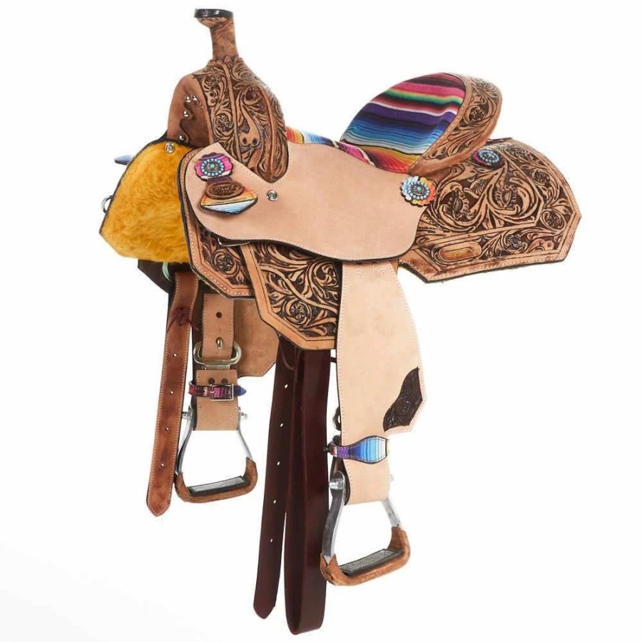 * Tough-1 Tough 1 13` Serape Print Saddle (Side To Side) | Youth Saddles