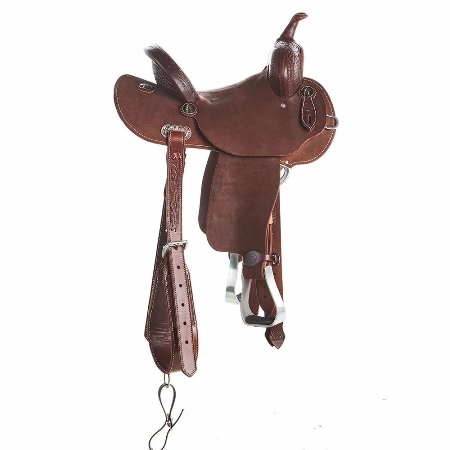 * Burns Saddlery 13 Inch 20Hd Chocolate Roughout Barrel Saddle | Barrel Racing Saddles