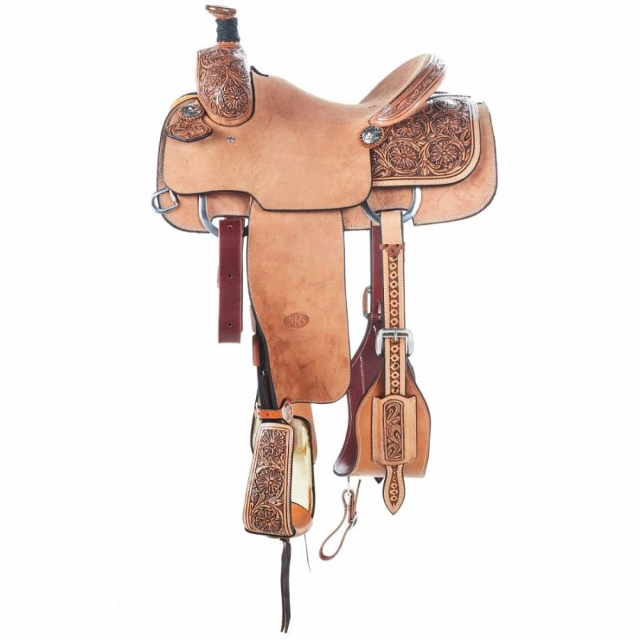 * Nrs 1/4 Breed Floral Tooled Tm Team Roper | Roping Saddles