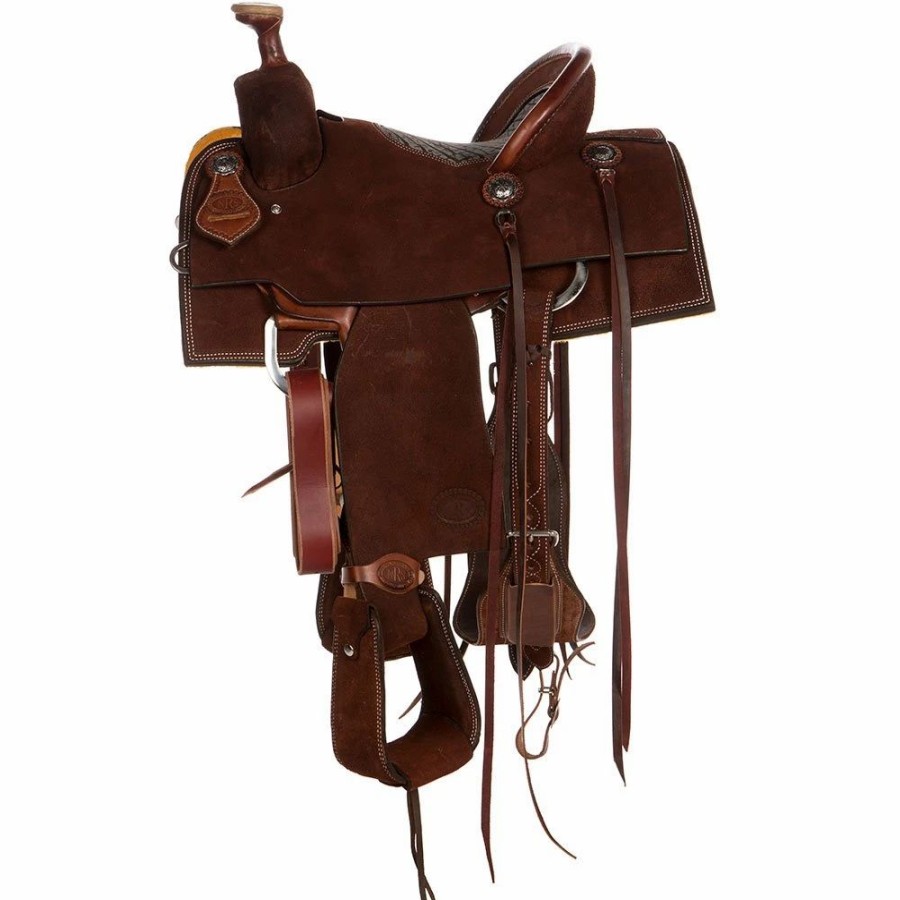 * Nrs Competitors Competitor Series Youth Chocolate Roughout W/ Inlaid Grey Bullhide | Youth Saddles