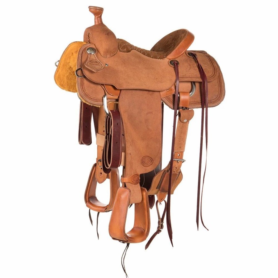 * Nrs Competitors Nrs Competitor Medium Oil Roughout Team Roper With Slickout Accents | Roping Saddles