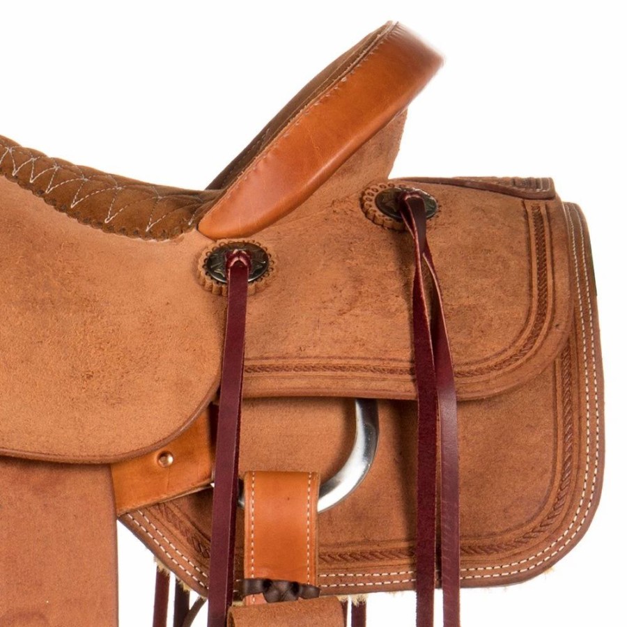 * Nrs Competitors Nrs Competitor Medium Oil Roughout Team Roper With Slickout Accents | Roping Saddles