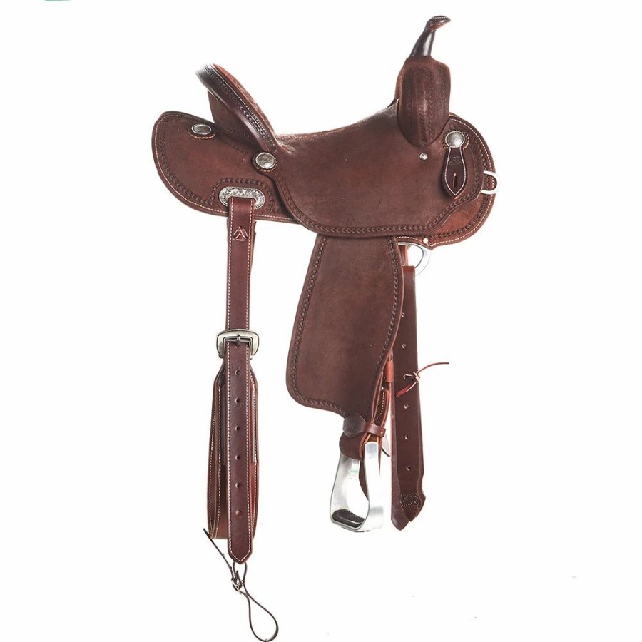 * Burns Saddlery 14 Inch 20Fd Chocolate Roughout Barrel Saddle | Barrel Racing Saddles