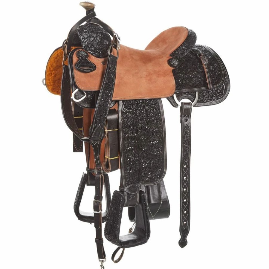 * Tomahawk 7/8 Breed Floral Chocolate Team Roper | Roping Saddles