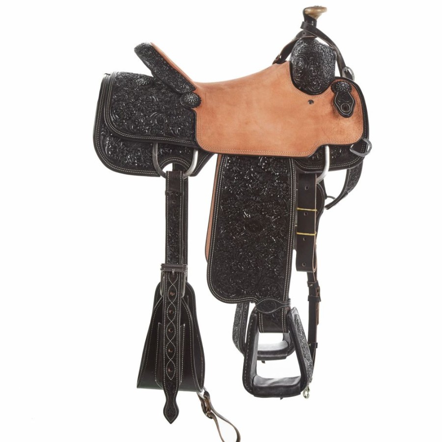 * Tomahawk 7/8 Breed Floral Chocolate Team Roper | Roping Saddles