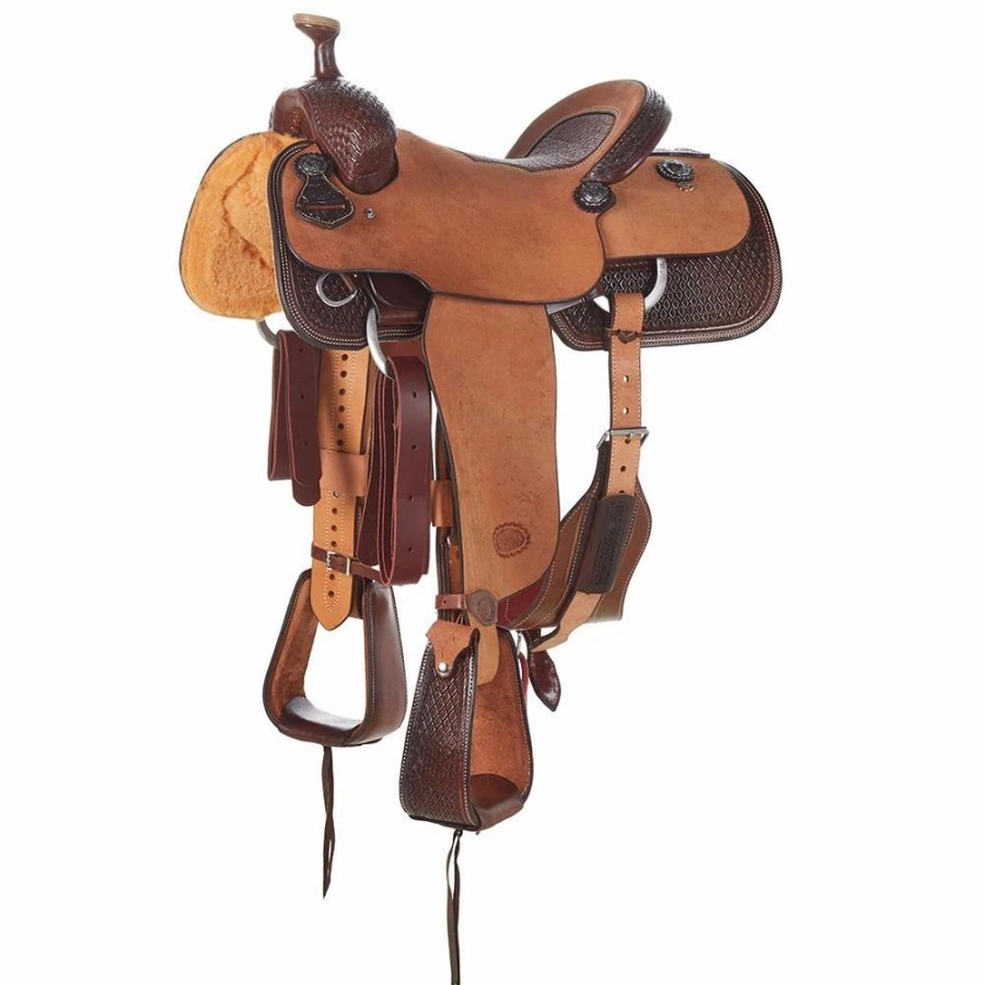 * Nrs Competitors Competitor Twotone 1/2 Breed Inlaid Seat Team Roper | Roping Saddles