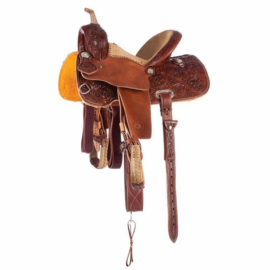 * Nrs Competitors Chocolate 1/2 Breed Jay Flower Youth Barrel Saddle | Youth Saddles