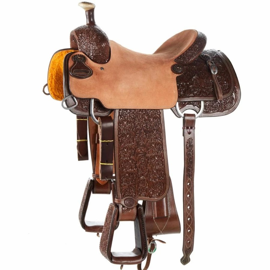 * Tomahawk 7/8 Breed Floral Heavy Oil Team Roper | Roping Saddles