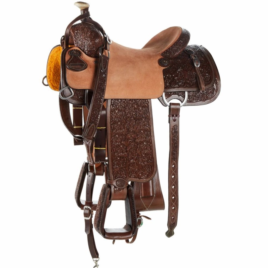 * Tomahawk 7/8 Breed Floral Heavy Oil Team Roper | Roping Saddles