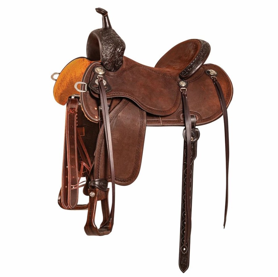 * Martin Saddlery Fx3 Chocolate Wyoming Flower Barrel Saddle | Barrel Racing Saddles