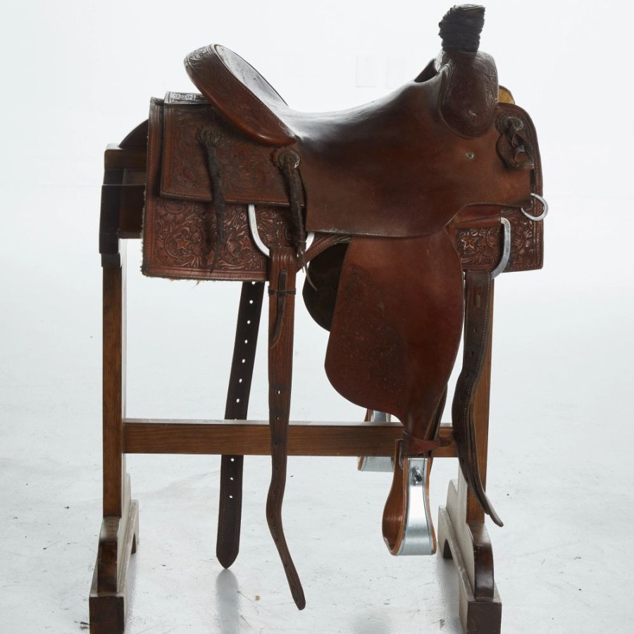 * Nrs Used 15.5In Elite Custom Saddlery Team Roper | Roping Saddles