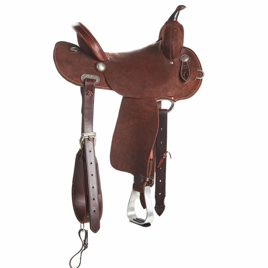 * Burns Saddlery 15 Inch 30Hd Chocolate Roughout Barrel Saddle | Barrel Racing Saddles