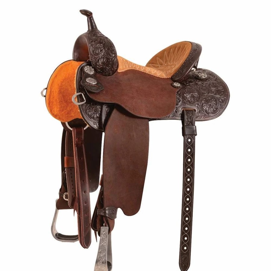 * Martin Saddlery Martin Fearless Chocolate 1/2 Breed Mountain Daisy Barrel Saddle | Barrel Racing Saddles