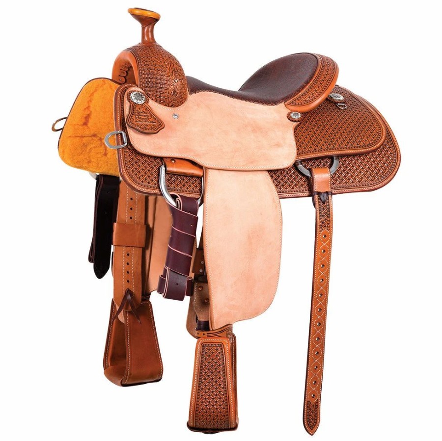 * Martin Saddlery Martin Saddlery Natural Antique 1/2 Breed Martin Basket Team Roper | Roping Saddles