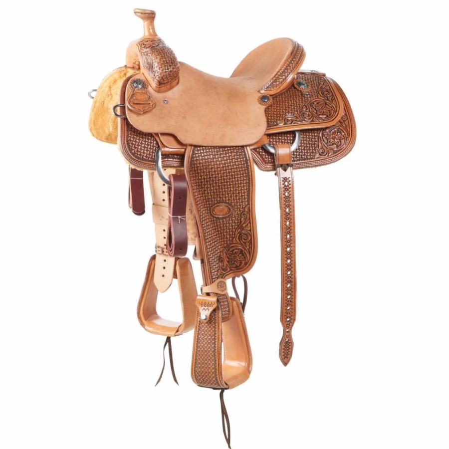 * Nrs Competitors 7/8 Breed Windmill/Caddo Rose Combo Antique Team Roping Saddle | Roping Saddles