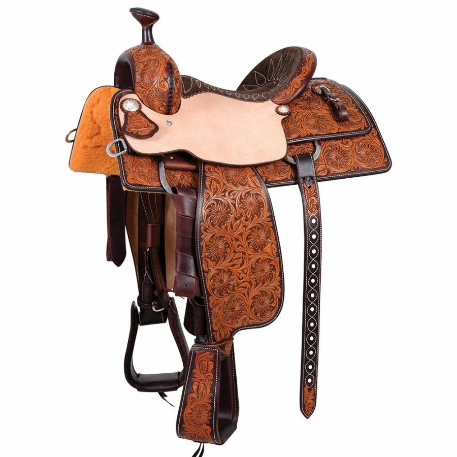 * Martin Saddlery Martin Saddlery 7/8 Breed Sunflower Antique Finish Team Roping Saddle | Roping Saddles