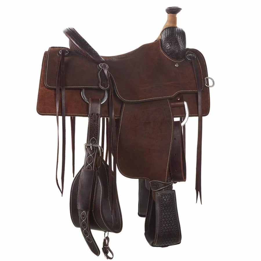 * Martin Saddlery Roper Chocolate With Waffle Tooling | Roping Saddles