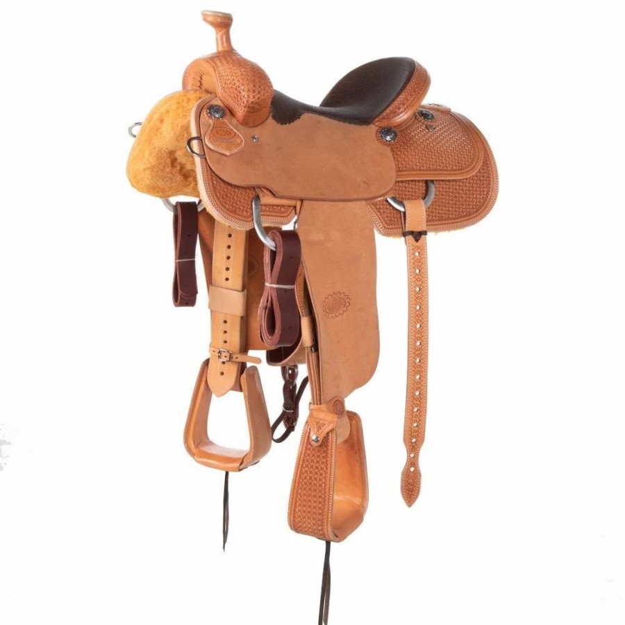 * Nrs Competitors Nrs 1/2 Breed Natural Windmill With Choc Bulhide Seat Team Roping Saddle | Roping Saddles