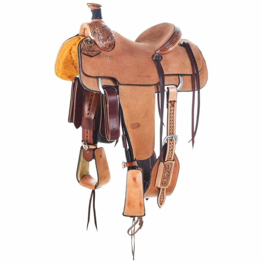 * Nrs 1/8 Breed Antique Floral Team Roper | Roping Saddles