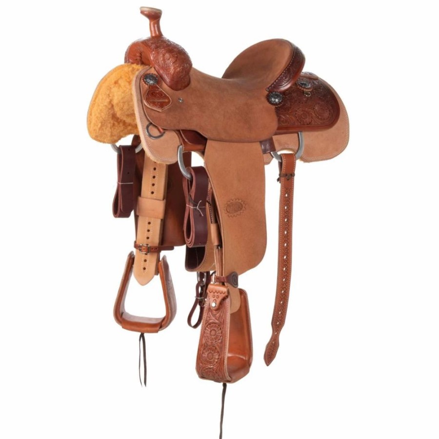 * Nrs Competitors Nrs 1/4 Breed Chestnut/Natural Combo Nrs Floral Team Roping Saddle | Roping Saddles