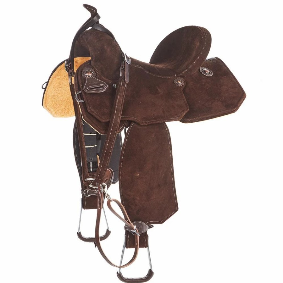 * Tomahawk Chocolate Roughout 13 1/2 Inch Lightweight Barrel Saddle | Barrel Racing Saddles