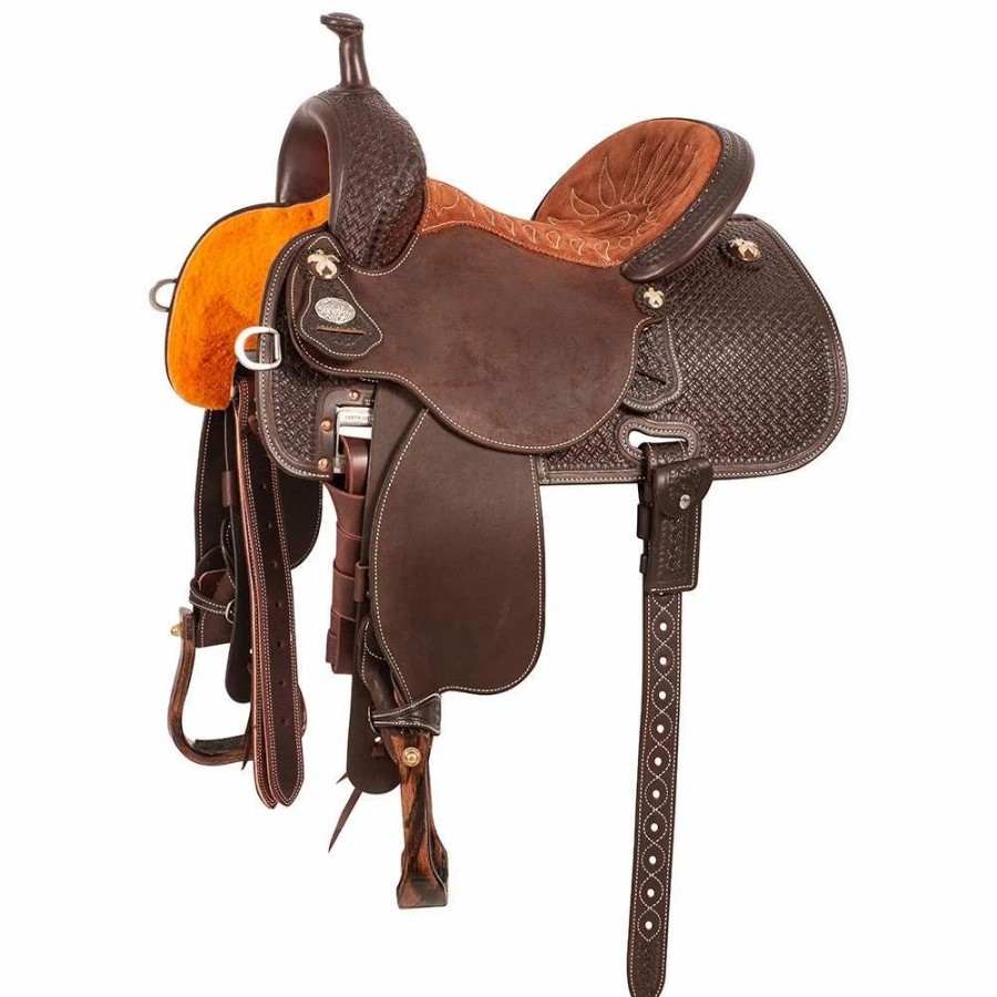 * Martin Saddlery 1/2 Breed Basket Chocolate Stingray Barrel Saddle | Barrel Racing Saddles