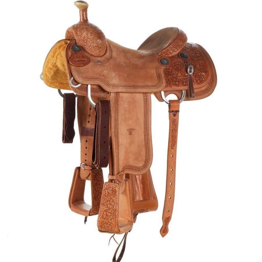 * Tomahawk 1/2 Breed Floral Team Roper With Full Border | Roping Saddles