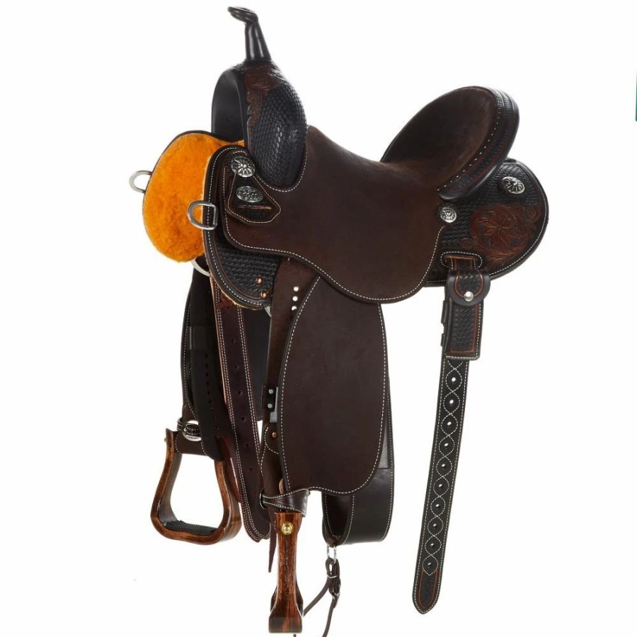 * Martin Saddlery Antique Floral Overlay 1/2 Breed Btr Barrel Racer | Barrel Racing Saddles