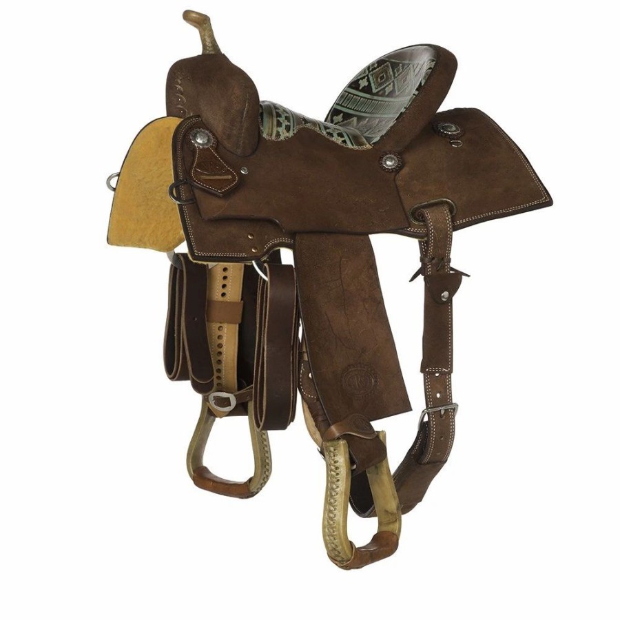 * Nrs Competitors Nrs Competitor Series Chocolate Youth Roughout Barrel Racing Saddle | Youth Saddles