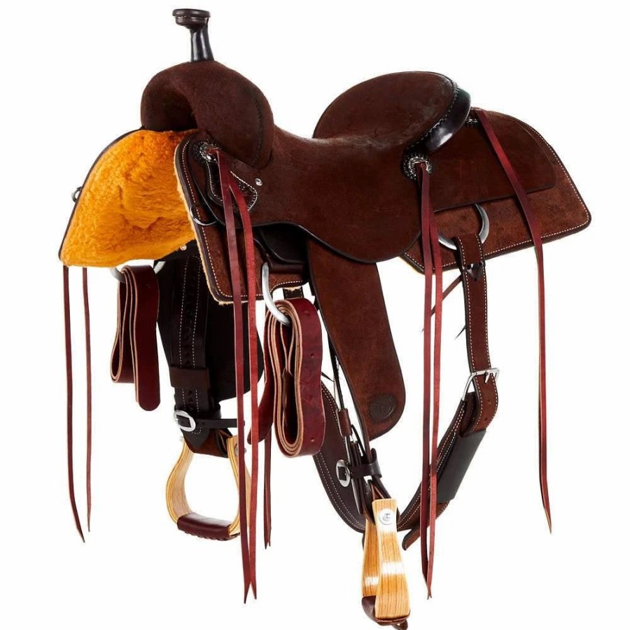 * Nrs Competitors Chocolate Roughout Ranch Cutter Saddle | Ranch Saddles