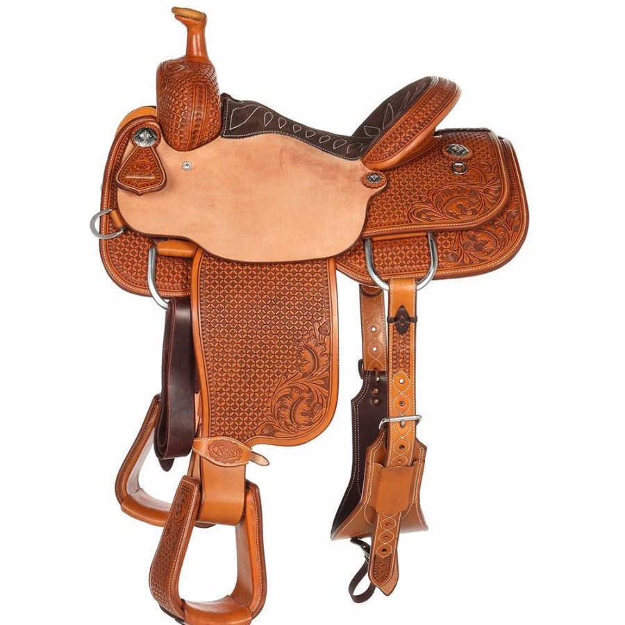 * Nrs Pro Series 7/8 Breed Oak And Acorn Waffle Team Roper | Roping Saddles